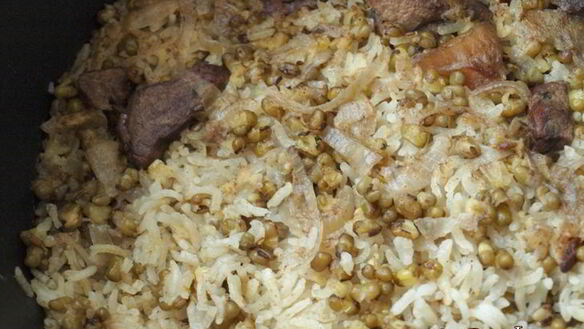 ШАГ 5. плов с машем и телятиной