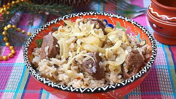 ШАГ 6. плов с машем и телятиной