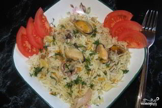 Плов с морепродуктами