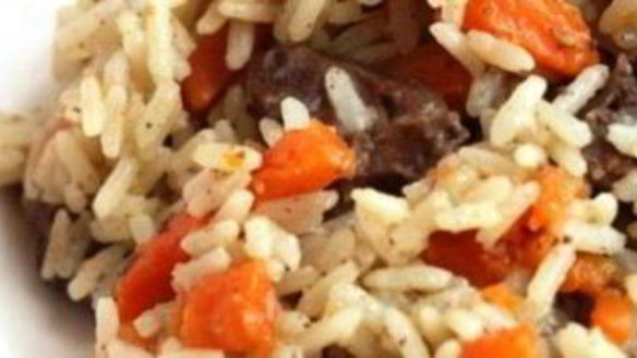 ШАГ 7. плов с сердечками куриными