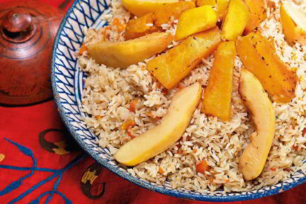 Плов с тыквой и айвой