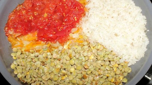 ШАГ 2. полезный плов с чечевицей