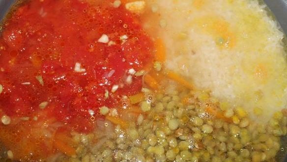 ШАГ 3. полезный плов с чечевицей