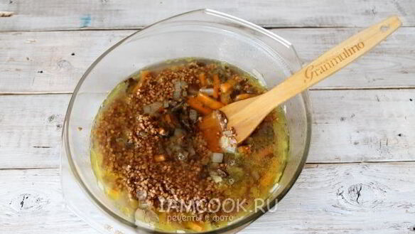 ШАГ 10. постный плов из гречки с опятами