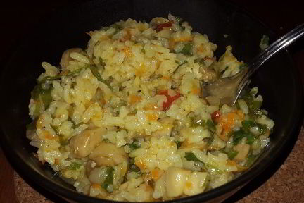 Постный плов с грибами