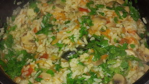 ШАГ 4. постный плов с грибами