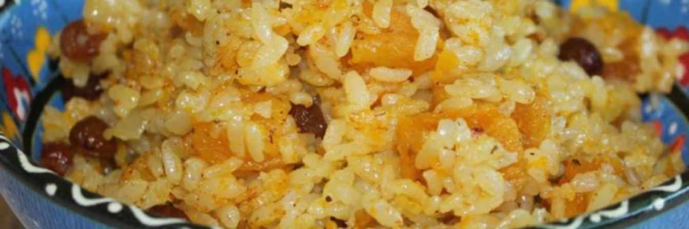 Сладкий плов с тыквой и сухофруктами