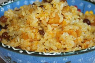 Сладкий плов с тыквой и сухофруктами