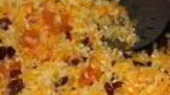 ШАГ 3. сладкий плов с тыквой и сухофруктами