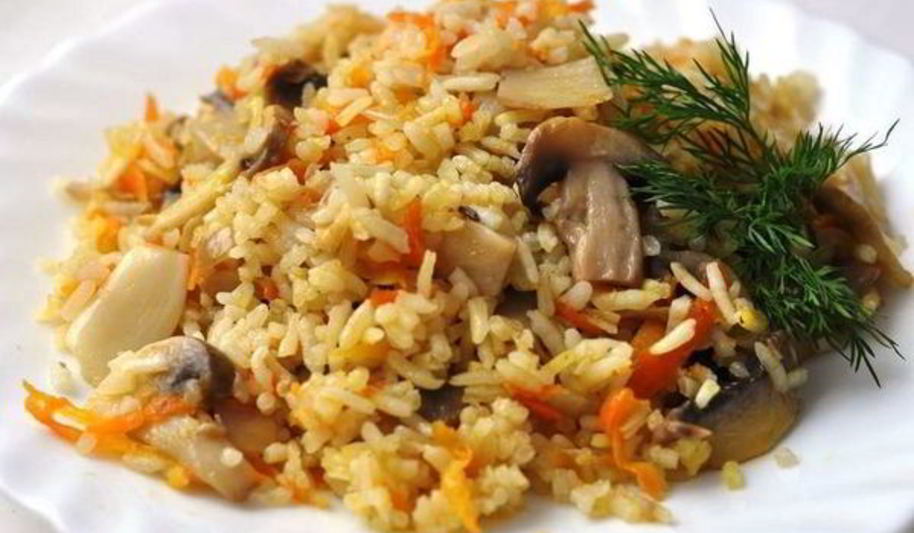 Рецепт вегетарианский плов с шампиньонами