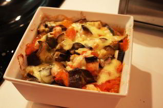 Простой теплый гарнир из баклажанов