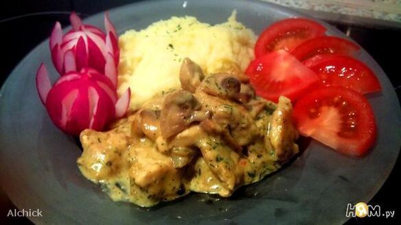 ШАГ 8. фрикасе из курицы с шампиньонами