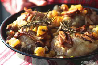 Куриное фрикасе с грибами по-женевски