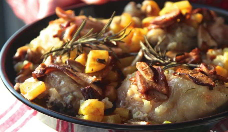 Рецепт куриное фрикасе с грибами по-женевски