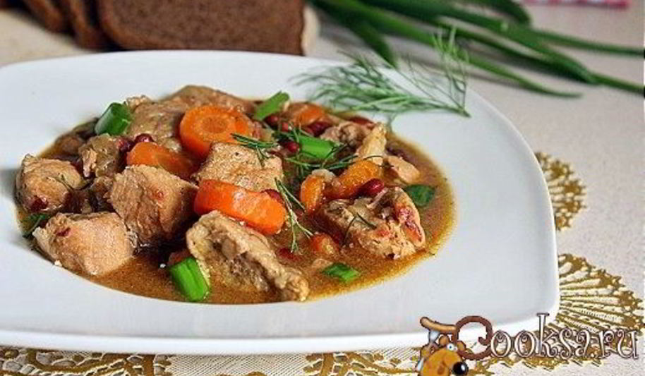Рецепт мясное рагу с фасолью