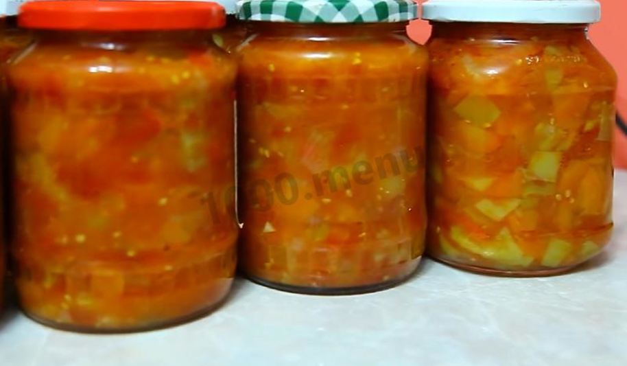 Рецепт овощное рагу из помидор, сладкого перца и лука на зиму