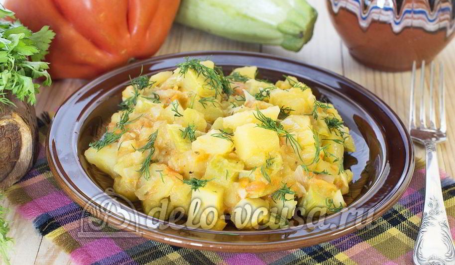 Рецепт овощное рагу с кабачками и картошкой