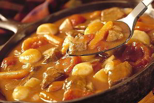 Овощное рагу с куриной печенью