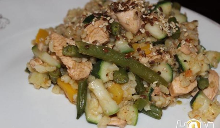 Рецепт овощное рагу с куриным филе и булгуром