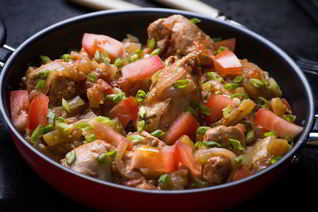 Овощное рагу с курицей и баклажанами