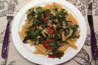 Пенне с овощным рагу