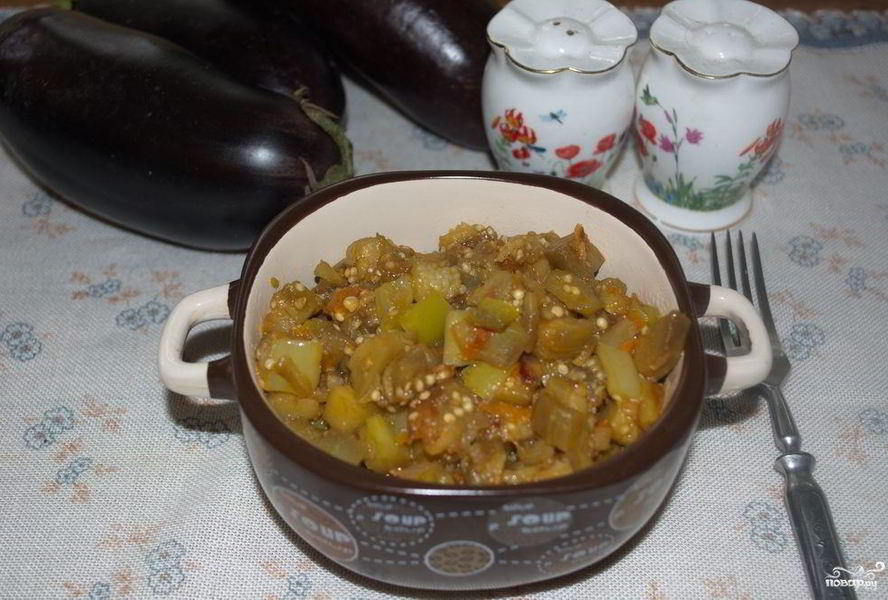 Рагу из баклажанов и помидоров