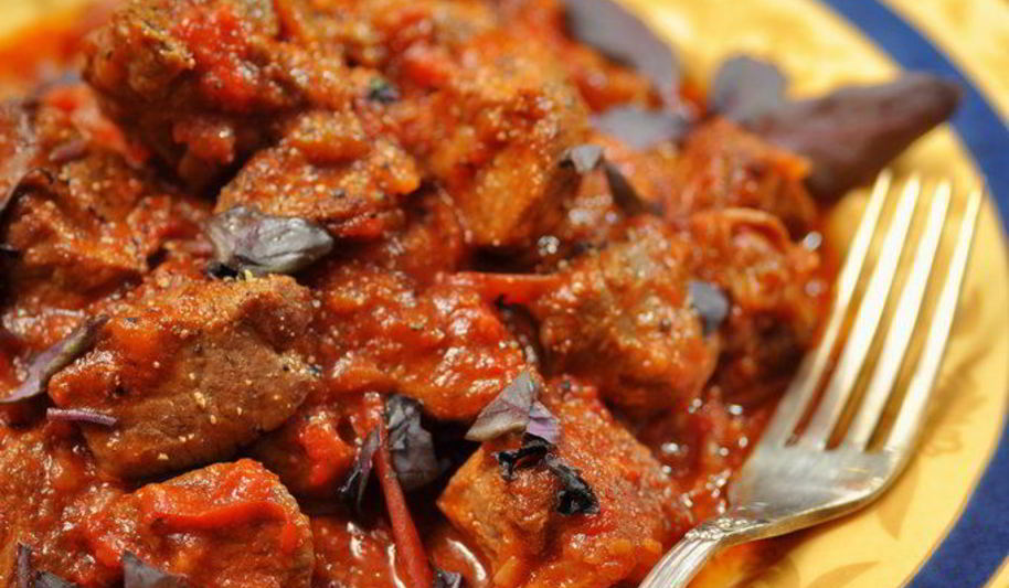 Рецепт рагу из баранины с болгарским перцем и томатами