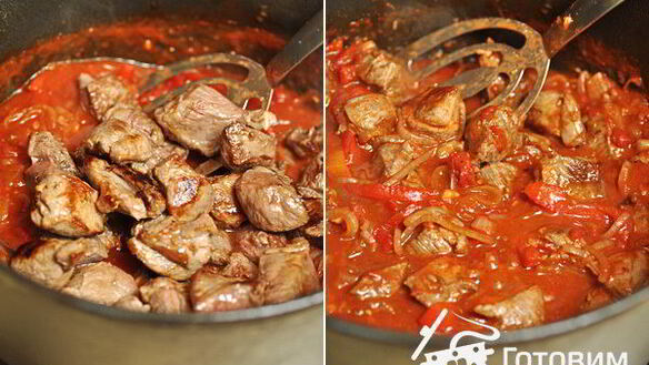 ШАГ 6. рагу из баранины с болгарским перцем и томатами