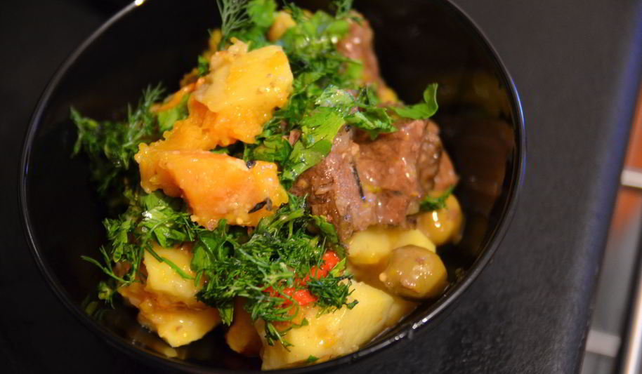 Рецепт рагу из говядины с тыквой и оливками