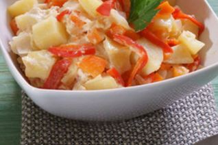 Рагу из овощей со сметанным соусом