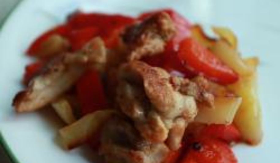 Рецепт рагу из перцев с курицей