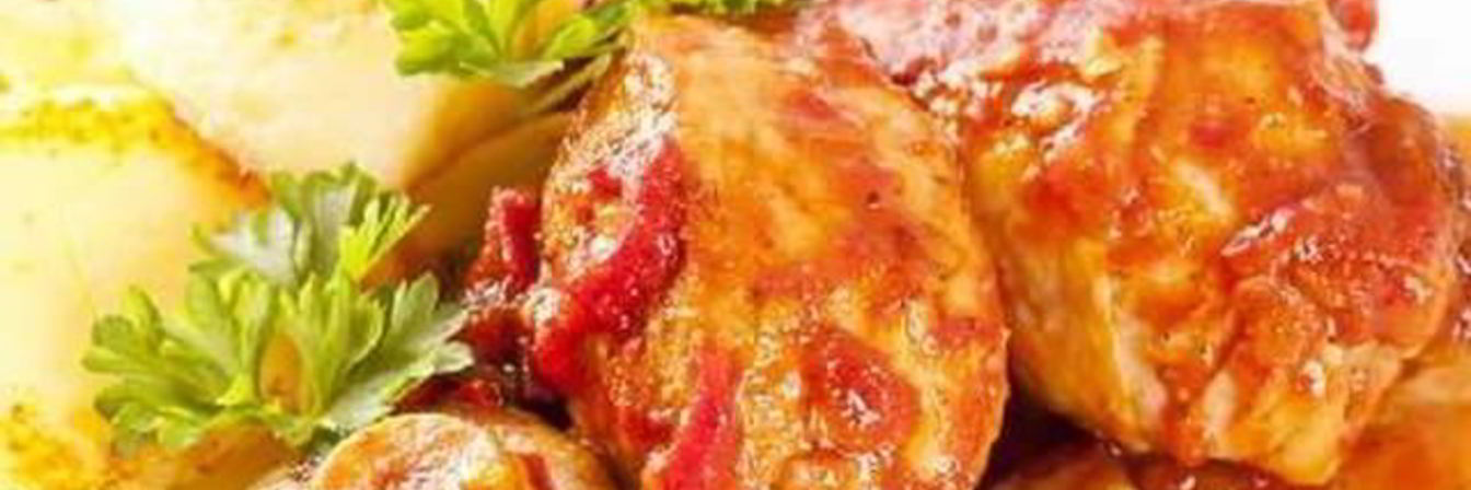 Рагу из цыпленка с белым вином