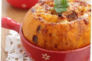 Тыква с мясным рагу