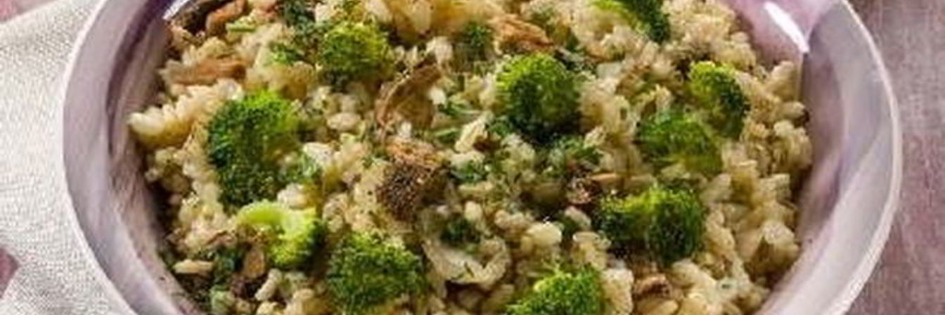 Легкое ризотто с грибами и брокколи