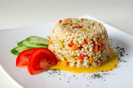 Ризотто из перловки с овощами