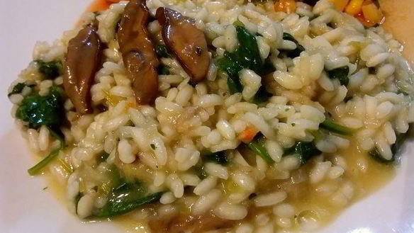 ШАГ 8. ризотто с белыми грибами и шпинатом