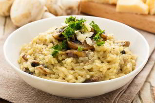 Ризотто с грибами и беконом