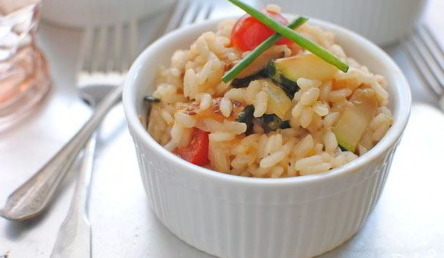 Рецепт ризотто с кабачками и помидорами