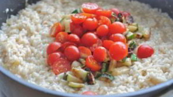 ШАГ 5. ризотто с кабачками и помидорами