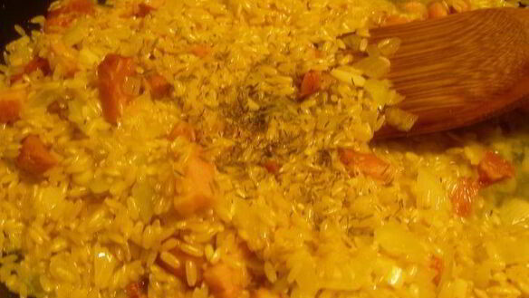 ШАГ 3. ризотто с каштанами и грудинкой