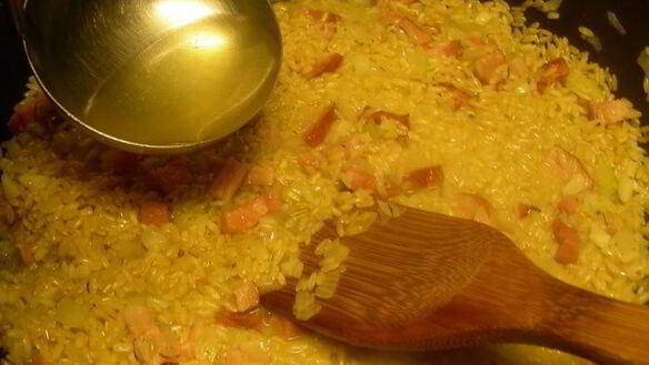 ШАГ 4. ризотто с каштанами и грудинкой