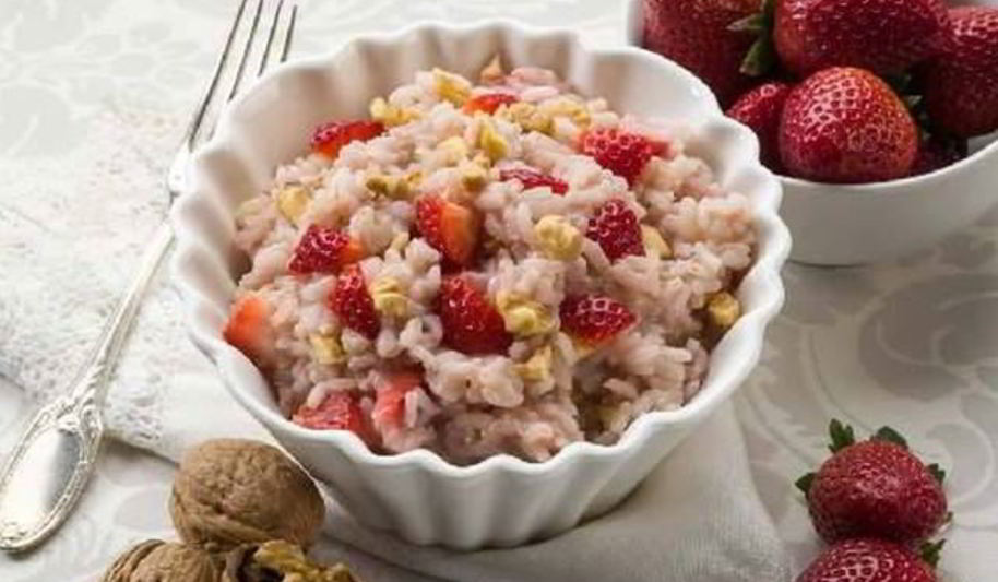 Рецепт ризотто с клубникой и грецким орехом
