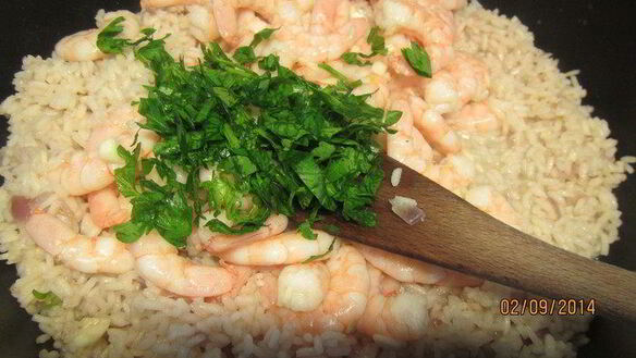 ШАГ 7. ризотто с креветками и ароматными травами