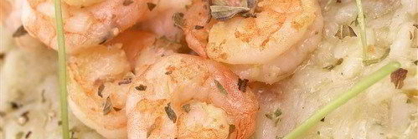 Ризотто с креветками и белым вином