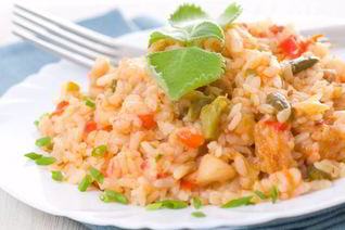 Ризотто с курицей и овощами