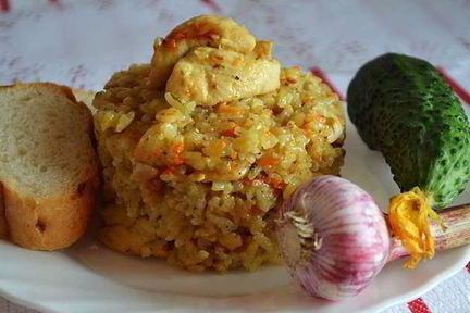 Ризотто с курицей в мультиварке