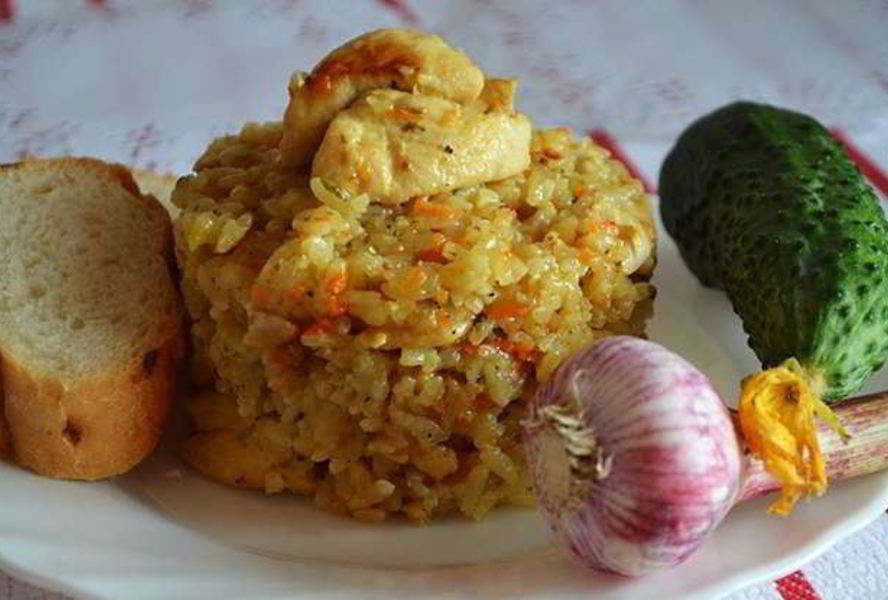 Ризотто с курицей в мультиварке