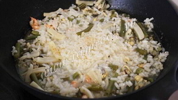 ШАГ 12. ризотто с морепродуктами и стручковой фасолью