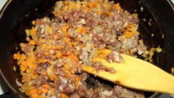 ШАГ 3. ризотто с овощами и мясом