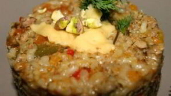 ШАГ 10. ризотто с овощами и мясом